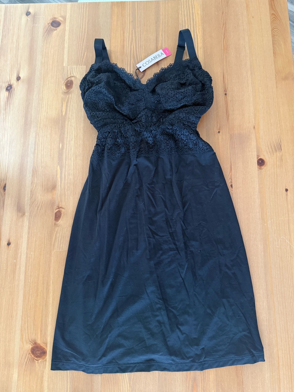 Cosabella Giulia Curvy Classic Babydoll Slip Dress - Black